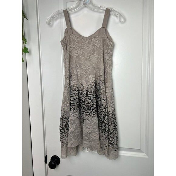 Free People Flocked Sweetheart-Neck Lace Dress sz medium - Picture 4 of 5
